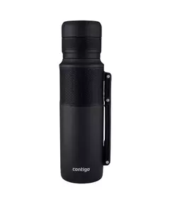 Termo Contigo de 1183 ML en acero inoxidable con diseño negro y tapa a rosca.