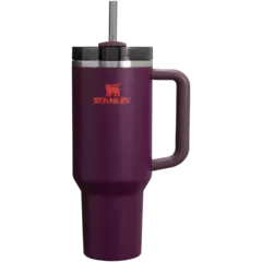 Vaso Quencher H2.0 FlowState™ de 1.2L en color púrpura, diseñado ergonómicamente con tapa y popote, ideal para camping.