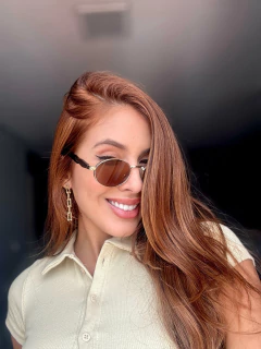 ÓCULOS CELINA DOURADO COM LENTE MARROM - comprar online