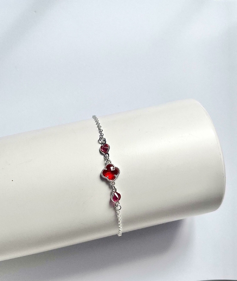 PULSEIRA PRATA 925 CLEEF RUBI