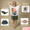 Conjunto Mariposa (Remerón Mariposa + Short Lino + Sandalias Birk + Lentes de sol GRATIS)