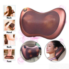 Almohada masajeadora cervical con luces, adecuada para cuello, espalda, manos y pies.