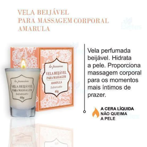 Vela Perfumada Para Massagem Corporal La Passion 40g Sofisticatto- Amarula