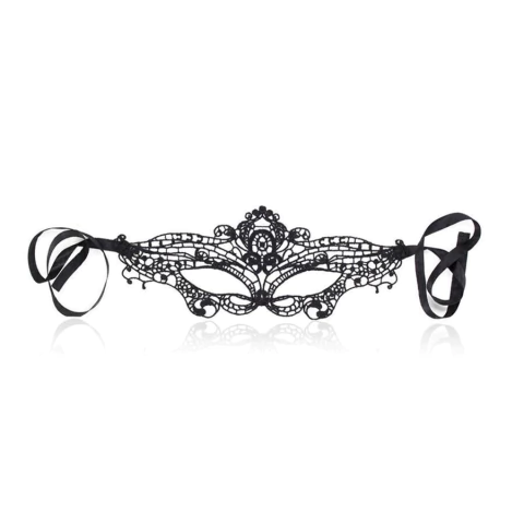 Mascara Preta em Tecido com Tiras Para Amarrar