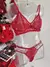 Conjunto Sem Bojo Rendado com detalhes de tule liusion VERMELHO - Y7011 na internet