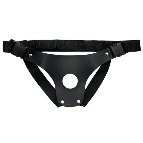 Cinta Peniana em Couro 01 Furo com Presilhas Dominatrix