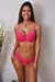 Imagem do Conjunto COM BOJO Calcinha FIO renda Rosa Desejo - Bianca