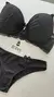 Conjunto Meia Taça Com Bojo - Calcinha Tanga - Renda Preta Reliq081