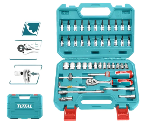 Caja de Bocallaves Tubo Total 46 Piezas THT141462 ENC 1/4