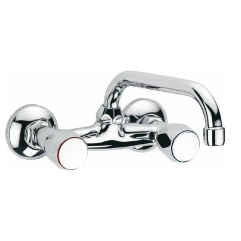 Grifería de Cocina Canilla de Pared Doble Comando Recta - comprar online