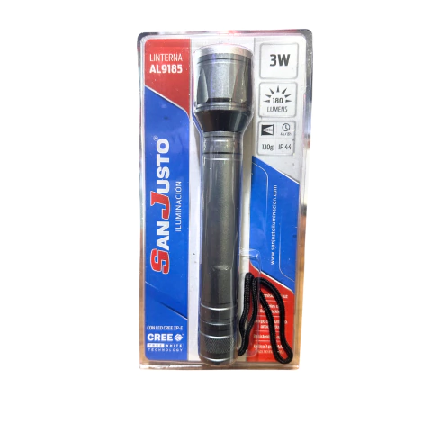 Linterna Metálica Larga San Justo AL9185 180 Lúmenes 3W a Pilas