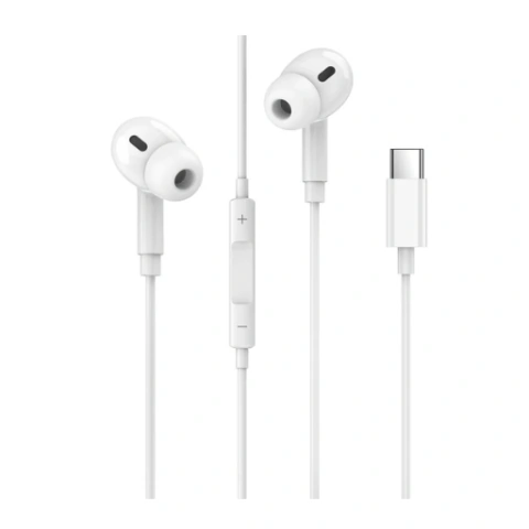 Auriculares con cable tipo c blancos ibek