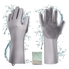 Guantes Silicona Esponja Lavaplatos Mascota Cocina Moderno