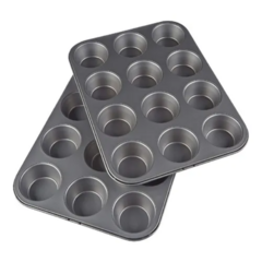 Molde De Teflon Muffins X12 Cupcakes Reposteria Antiadherent - armatucompra