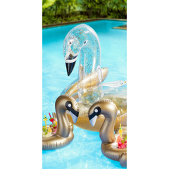 Inflable de pileta Cisne Dorado y Glitter 1.22m x 1.13m - armatucompra