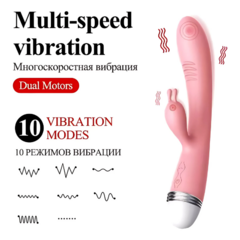 Vibrador Doble Estimulador Texturado 20cm