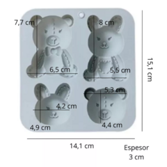 Molde de Silicona con 4 Diseños Osos - armatucompra