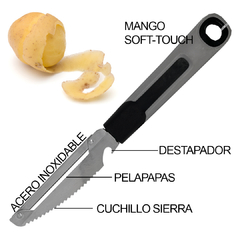 Pelapapa Multiuso 3 En 1 con Mango de Goma - armatucompra