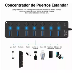 Hub de 7 Puertos Usb 3.0 - tienda online