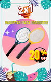 2 x 1 Raqueta mata moscas recargable