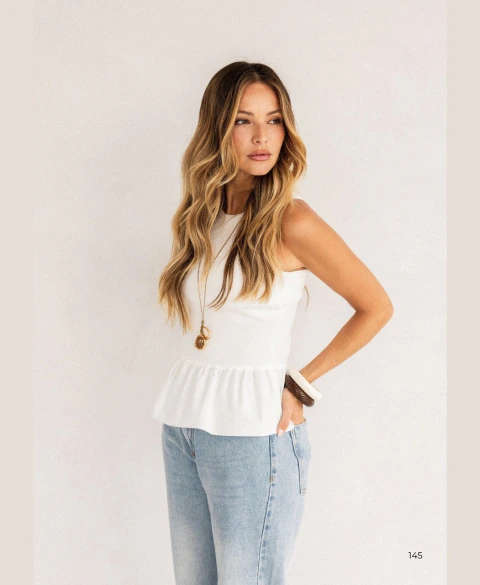 Regata Com Peplum Micro Rib Light Viscocrepe