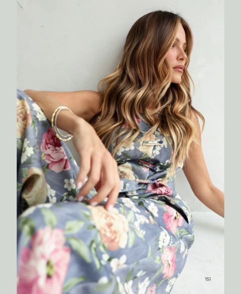 Colete Com Transpasse Sarja Floral