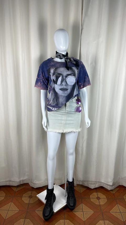 Saia jeans claro DASLU TAM 36