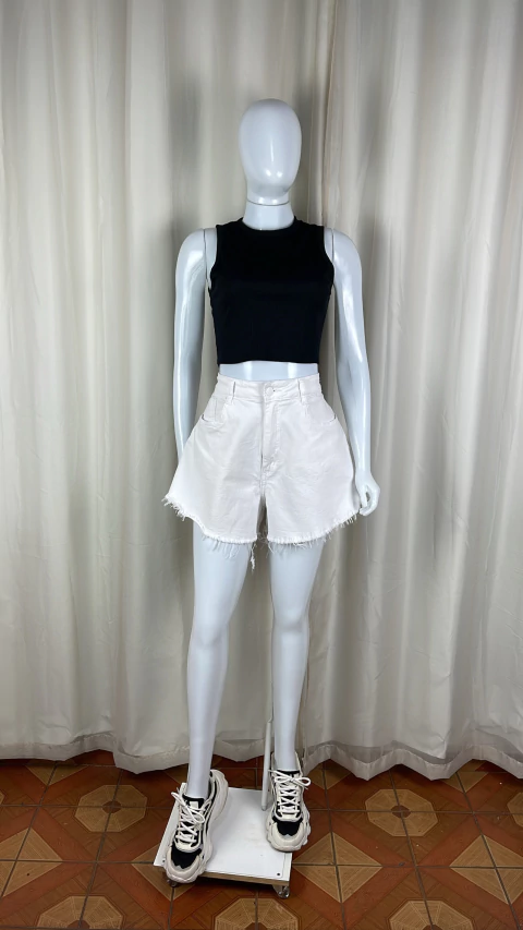Short godê jeans branco TAM 40