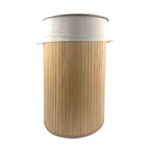 CESTO PLEGABLE DE BAMBU REDONDO 35X60 CM