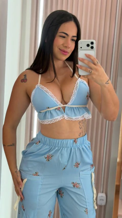 CONJUNTO FLOR AZUL na internet