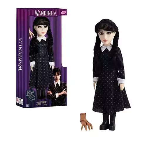 Boneca Vandinha Addams + Mãozinha Wandinha Articulada Vinil - comprar online