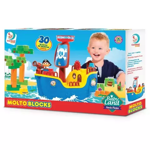 Navio Pirata Baby Land com 30 Blocos 8002 – Cardoso Toys - comprar online