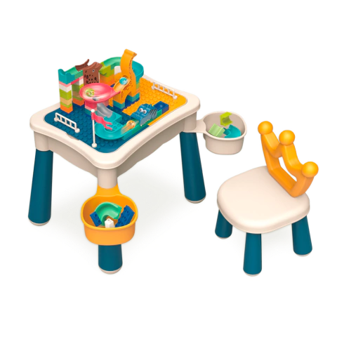 Mesa de Atividades com Cadeira Infantil Educativa e Blocos de Montar - Zoop Toys - comprar online