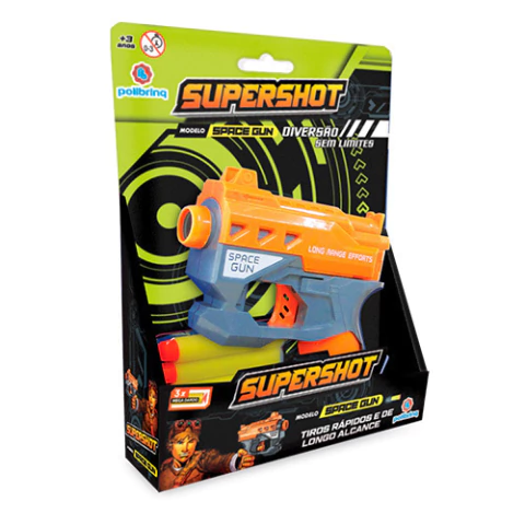 Lançador Supershot Space Gun c/ 3 Dardos GN01 – Polibrinq