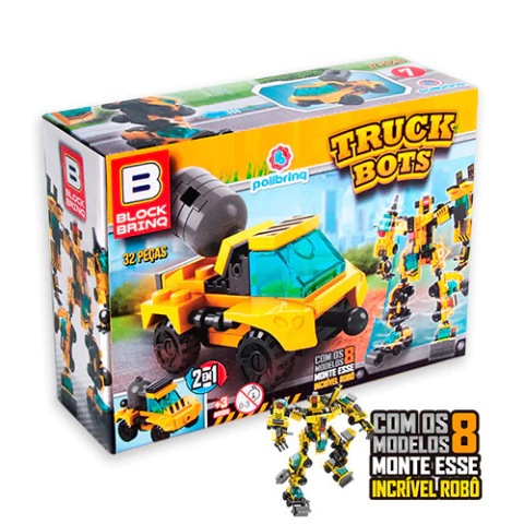 Blocos de Montar Truck Bots BM037-Polibrinq