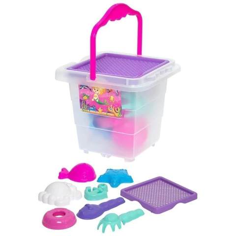 Baldinho de Praia Menina com Moldes 608 – Merco Toys - comprar online