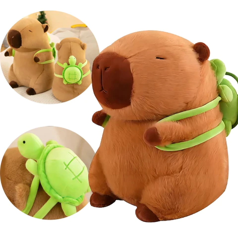 Capivara Mochilinha Pelúcia 20cm PLC07-Polibrinq