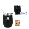 Vaso/Mate Discovery 350ml (Negro) con Tapa y Bombilla