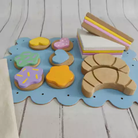 SET MERIENDA DE MADERA. COMIDA. - comprar online