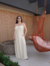 Vestido Risca de Giz com Laço Bege - comprar online