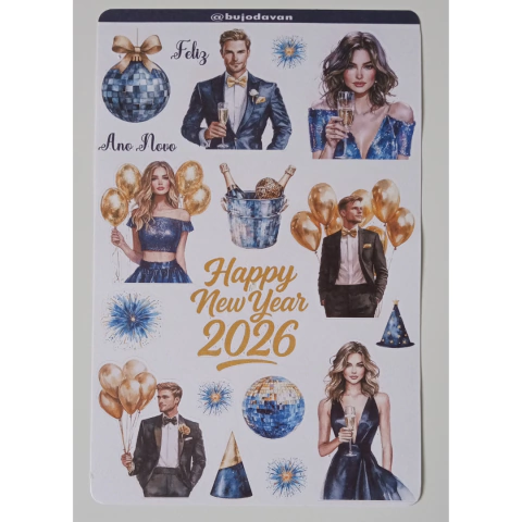 Adesivo Réveillon Glam 2026