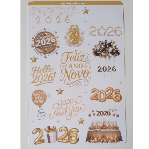 Adesivo 2026 Dourado