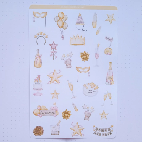 Adesivo Celebração Dourada