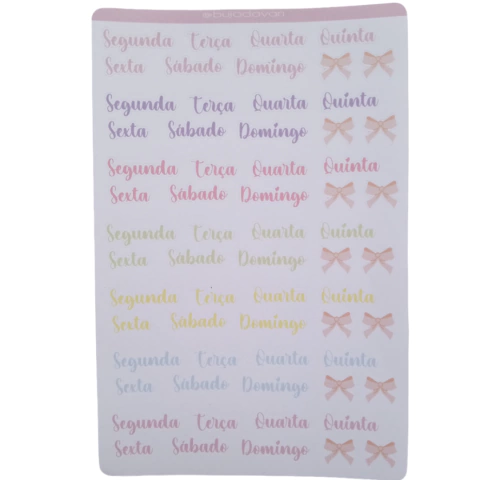 Adesivos Semanal Fonte Barbie