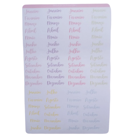 Adesivo Meses Fonte Barbie