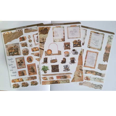 Kit Adesivo Para Journal Café
