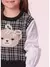 BLUSA TRICOT XADREZ URSINHA E MANGAS TRICOLINE PITUCHINHUS - My Baby