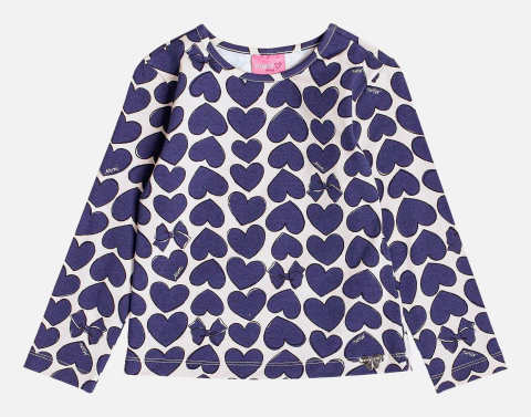 BLUSA MANGA LONGA CORAÇÕES MOMI - comprar online