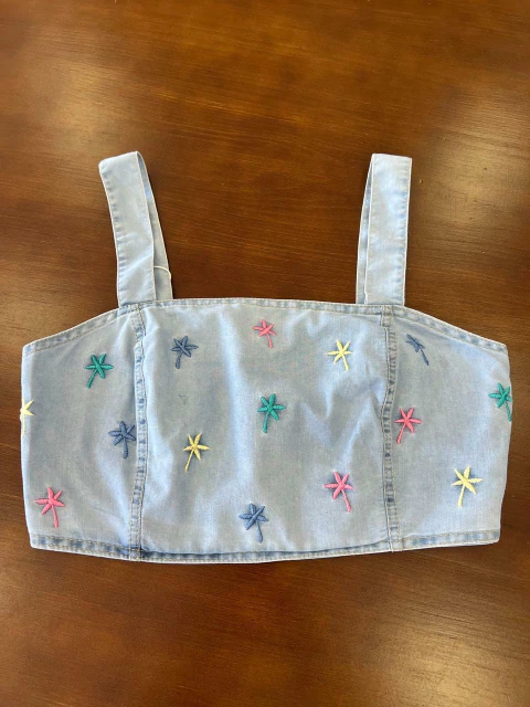 TOP JEANS BORDADO PALM POAH NOAH - comprar online