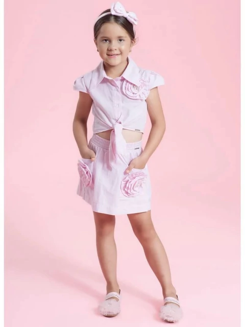 SAIA SHORT MAXI FLORES BOLSOS BORDADO PITUCHINHUS